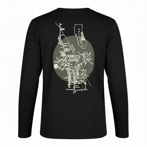 Women's Mammoth Mountain Long Sleeve Black Logo Map T-Shirt - Size S